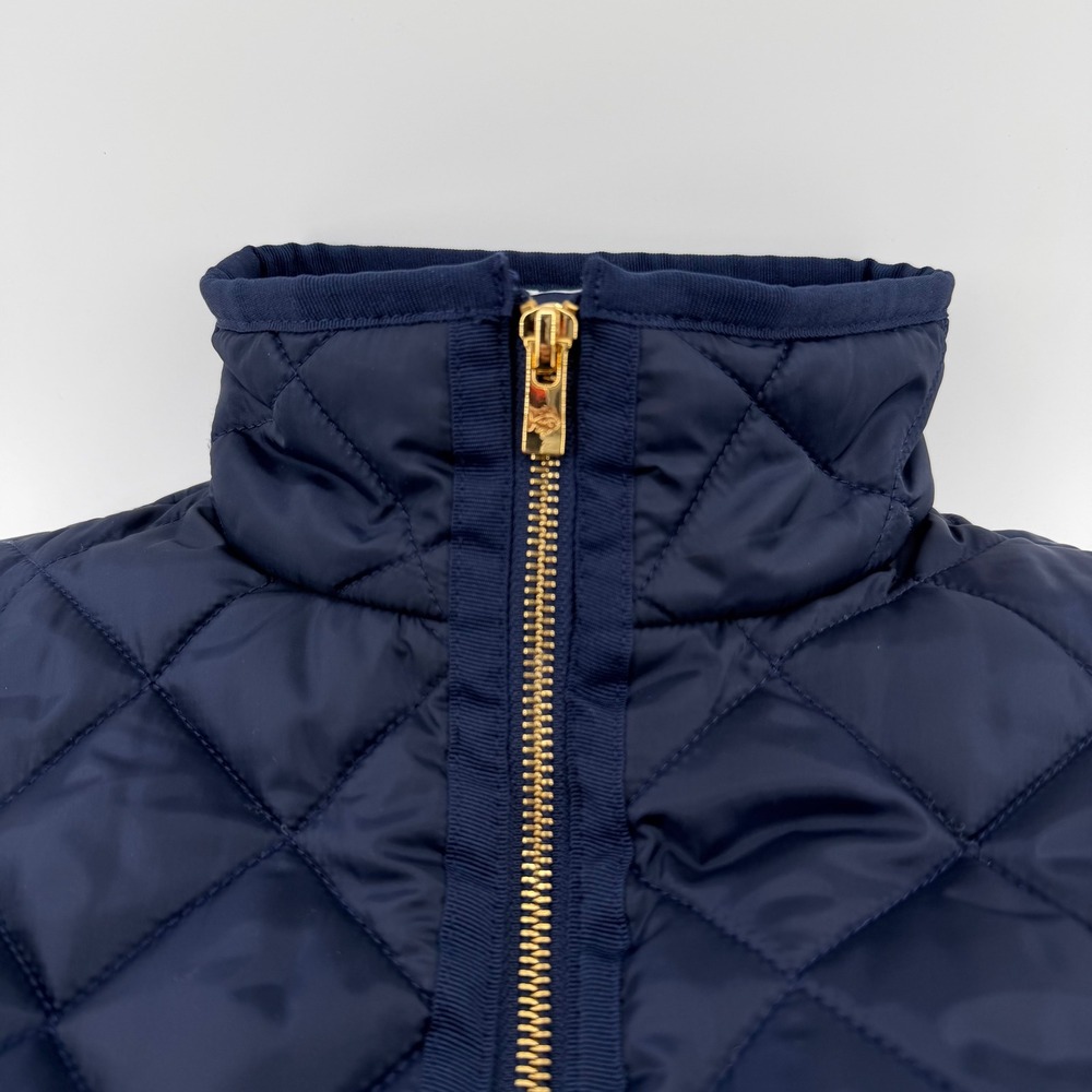 Southern Tide Quilted Navy Blue‎ Vest Women Size Small Full Zip Puffer Gilet